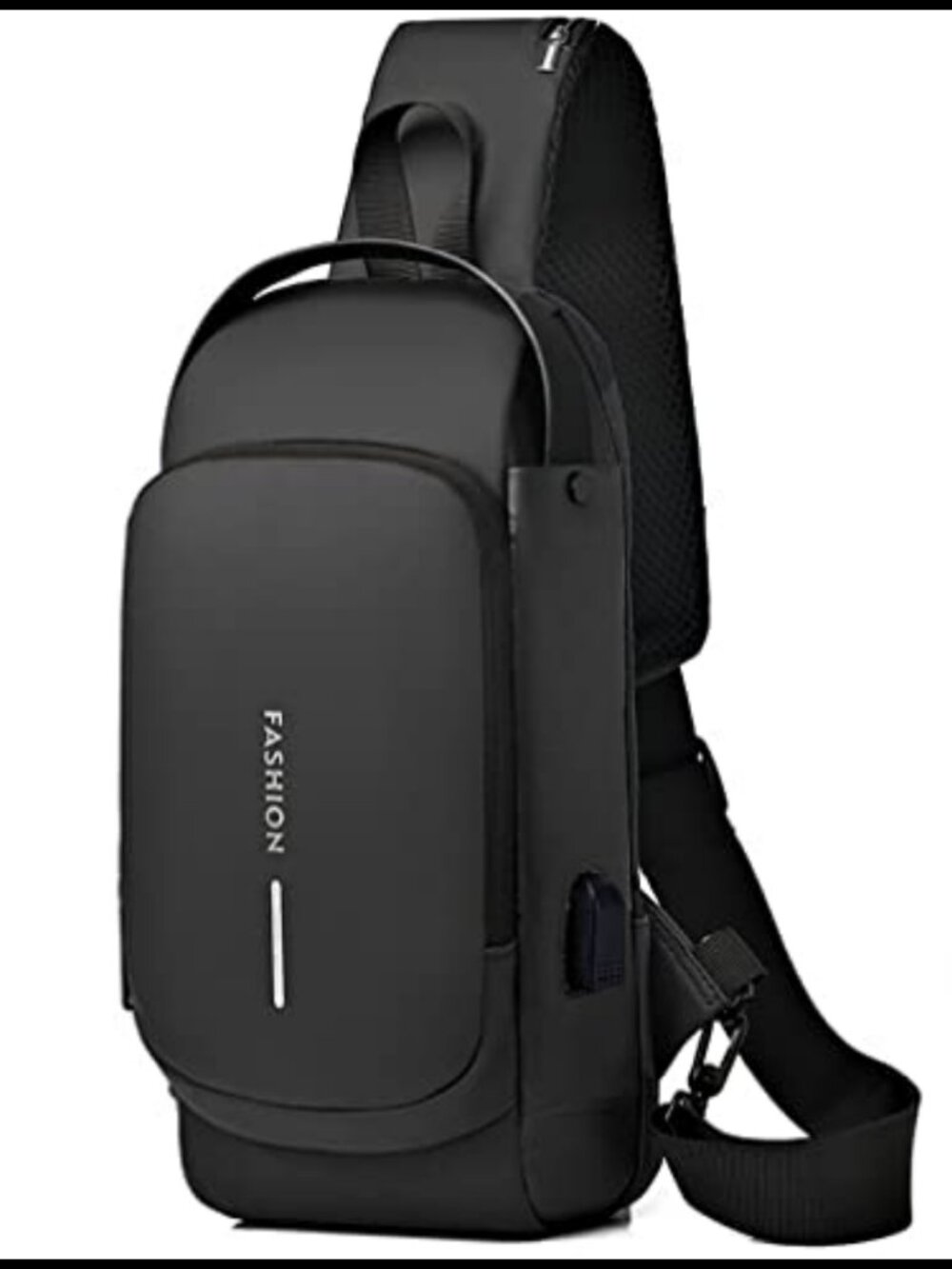 Mens Sling Bag Anti Theft Crossbody Shoulder Chest Bag USB Water Resistant